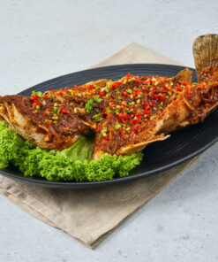 Fried Barramundi (Sea Bass) In Homemade Sambal Sauce