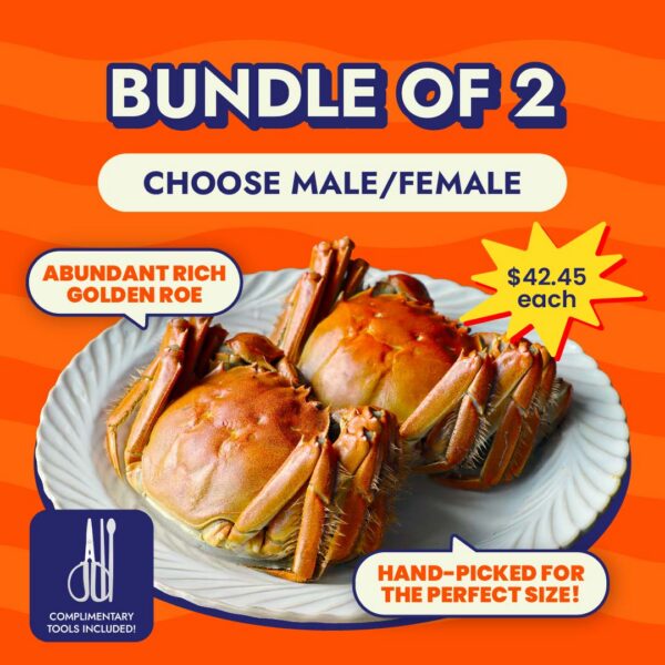 Bundle of 2: Premium Steamed Hairy Crab