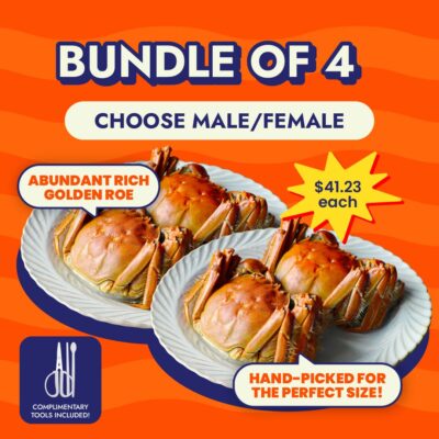 Bundle of 4: Premium Steamed Hairy Crab