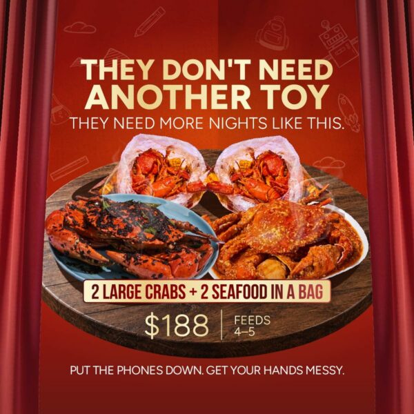 Big Family Seafood Feast — 2 Large Crabs + 2 Seafood in a Bag $188
